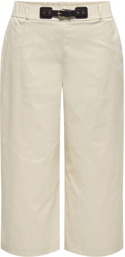 ONLY CARMAKOMA straight high waist casual broek ecru - Foto 3