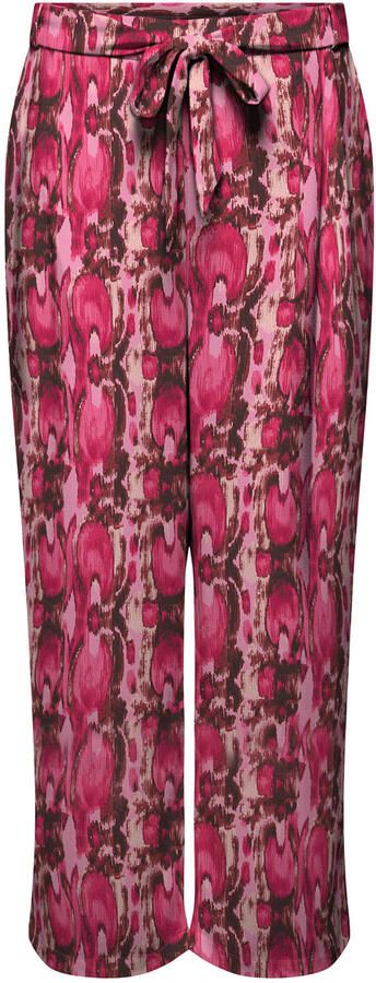 ONLY CARMAKOMA straight high waist casual broek roze