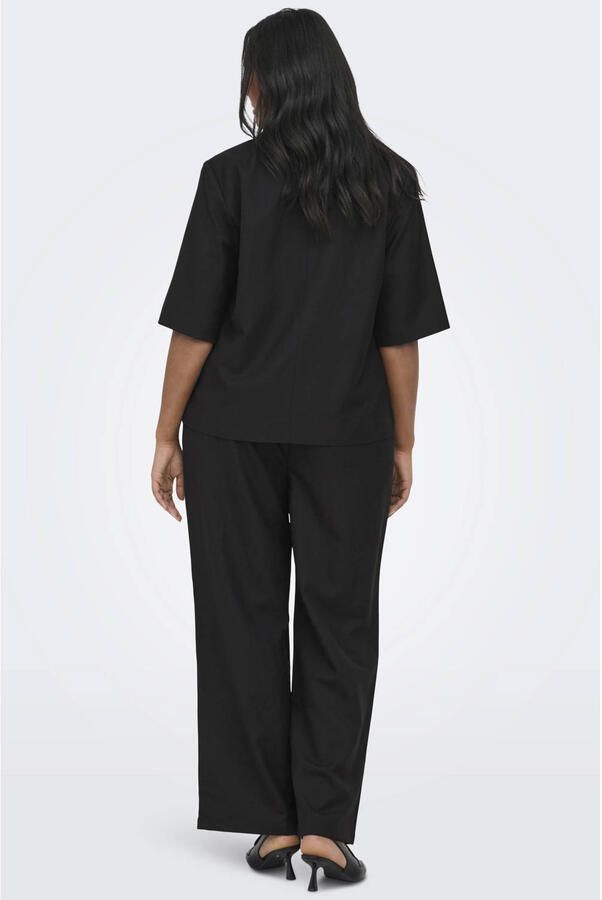 ONLY CARMAKOMA straight leg broek Plus Size met linnen zwart - Foto 3