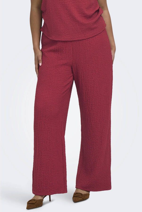 ONLY CARMAKOMA straight leg broek Plus Size rood
