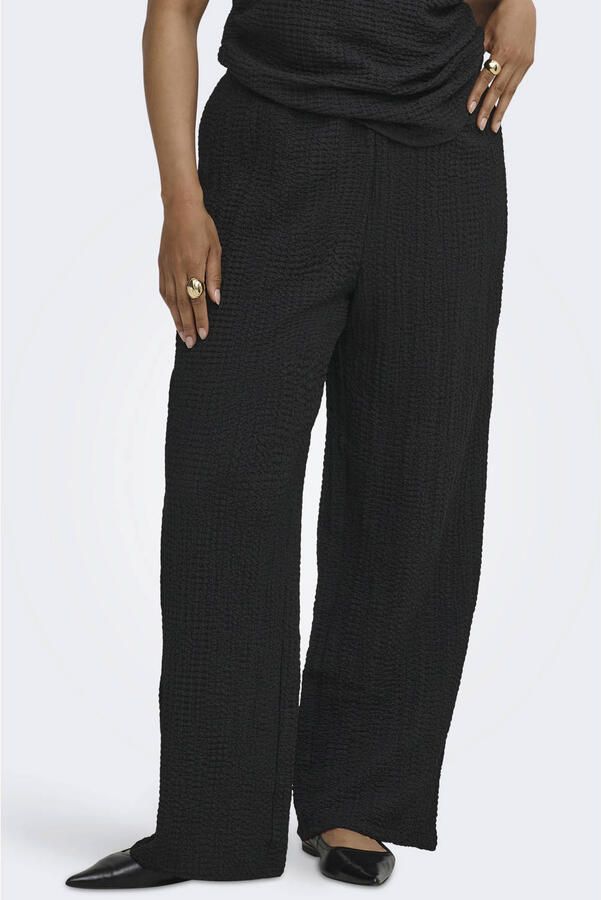 ONLY CARMAKOMA straight leg broek Plus Size zwart