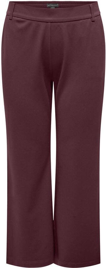 ONLY CARMAKOMA straight leg casual broek Plus Size donkerrood - Foto 3