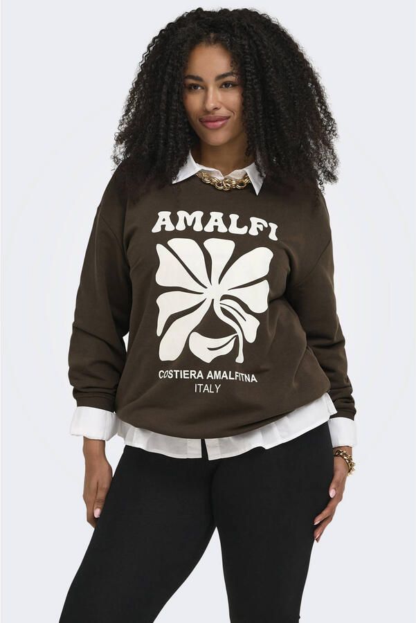 ONLY CARMAKOMA sweater donkerbruin