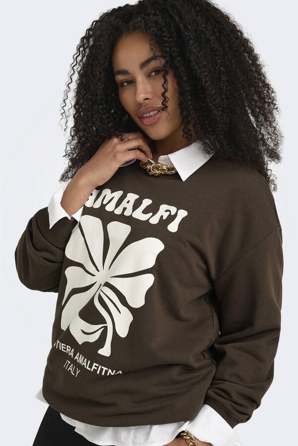 ONLY CARMAKOMA sweater donkerbruin - Foto 3