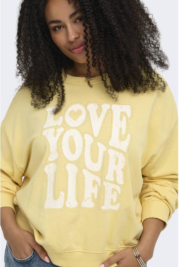 ONLY CARMAKOMA sweater lichtgeel