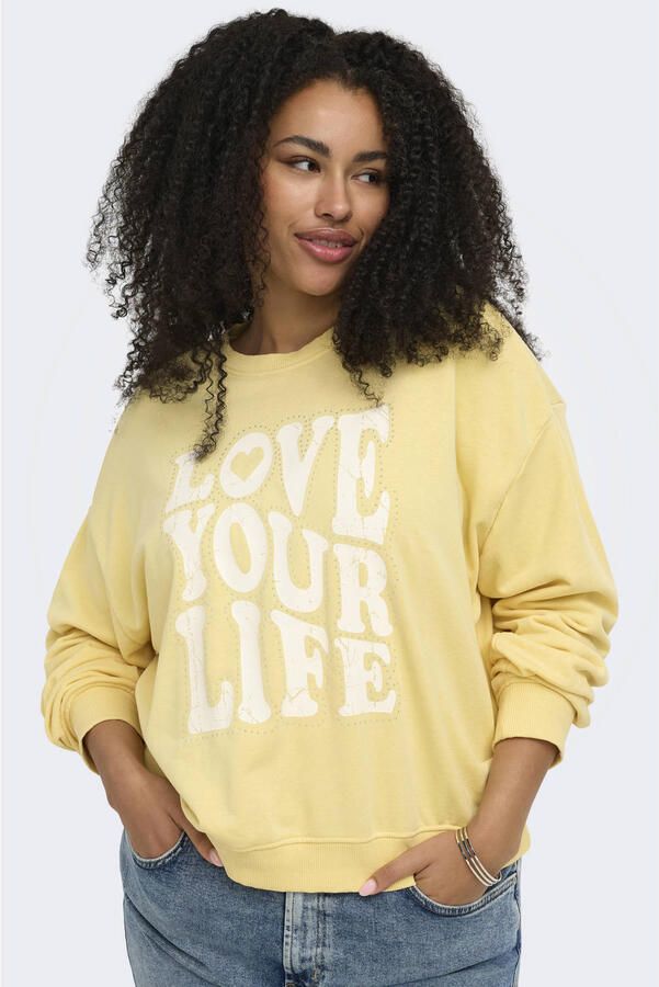 ONLY CARMAKOMA sweater lichtgeel - Foto 3