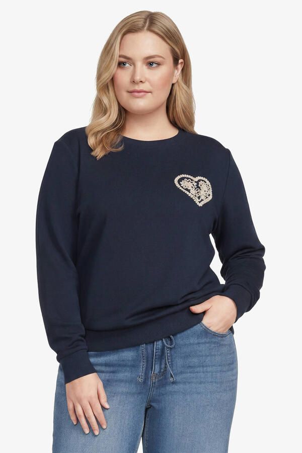 ONLY CARMAKOMA sweater met backprint donkerblauw