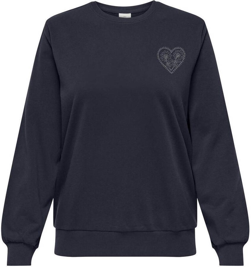 ONLY CARMAKOMA sweater met backprint donkerblauw - Foto 2