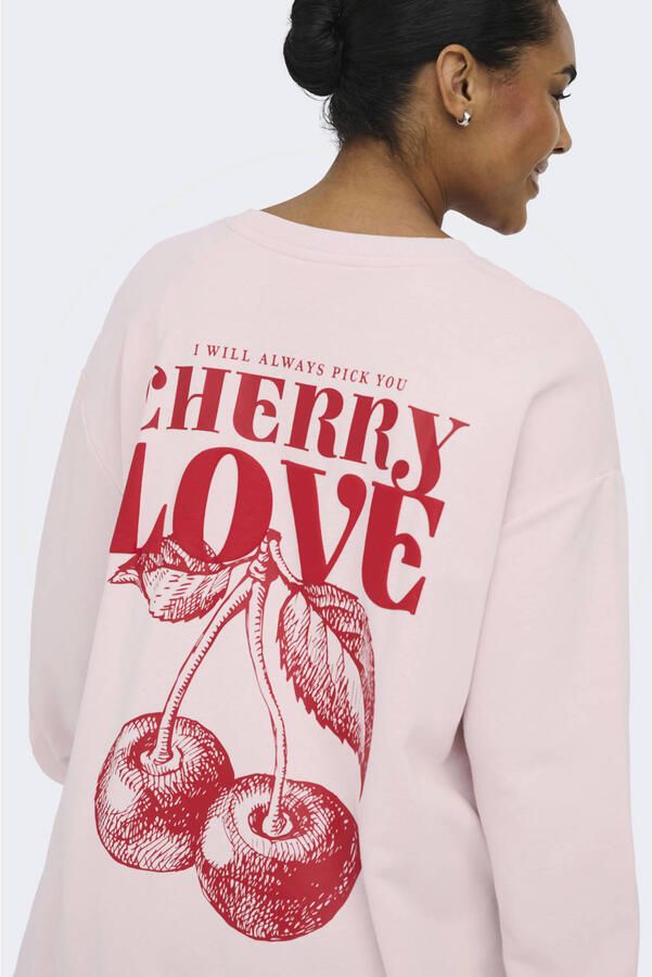 ONLY CARMAKOMA sweater met backprint lichtroze - Foto 2
