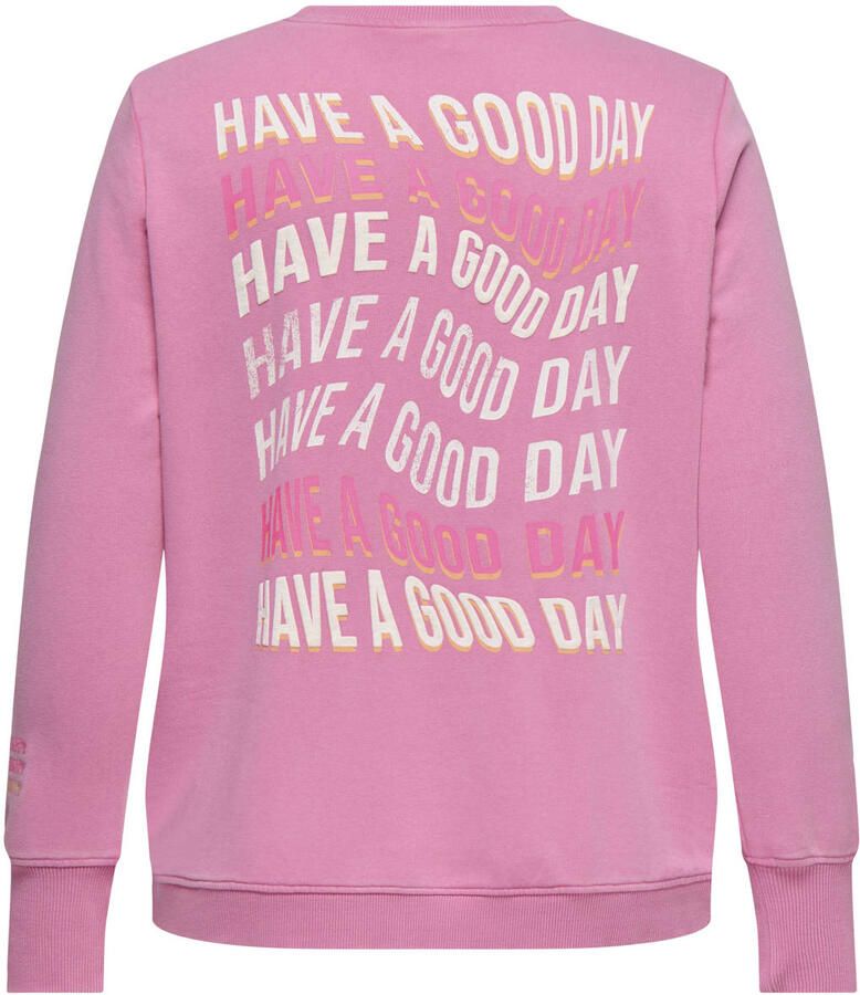 ONLY CARMAKOMA sweater met backprint roze - Foto 2