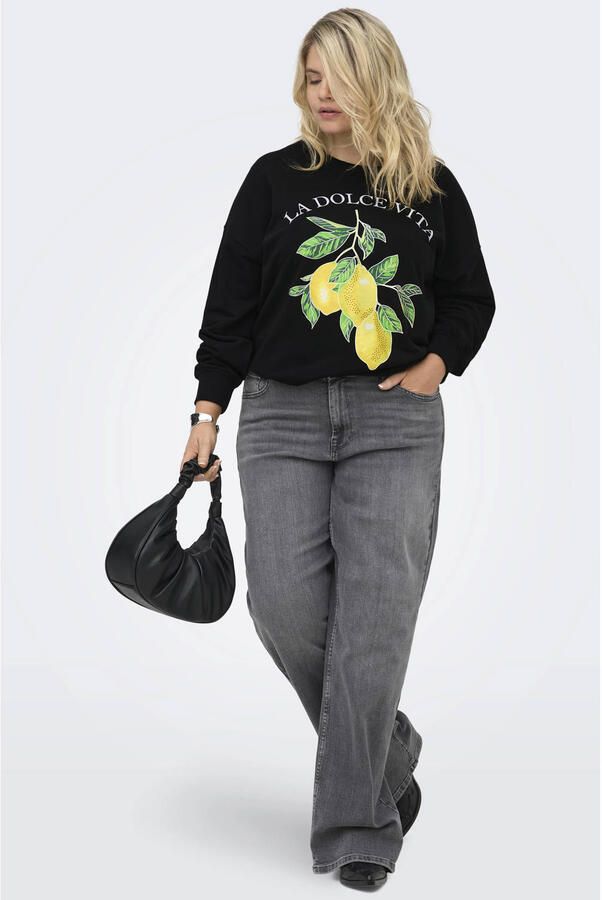 ONLY CARMAKOMA sweater met backprint zwart - Foto 2