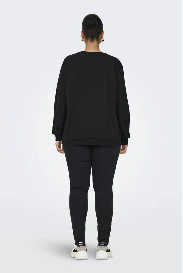 Only Carmakoma Luipaardprint Trui Lange Mouw Black Dames