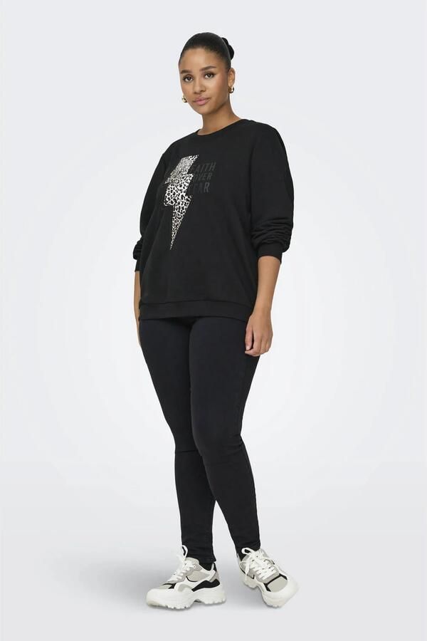 Only Carmakoma Luipaardprint Trui Lange Mouw Black Dames - Foto 3