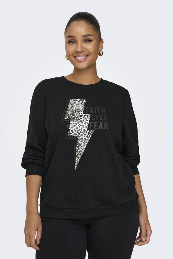 Only Carmakoma Luipaardprint Trui Lange Mouw Black Dames - Foto 2