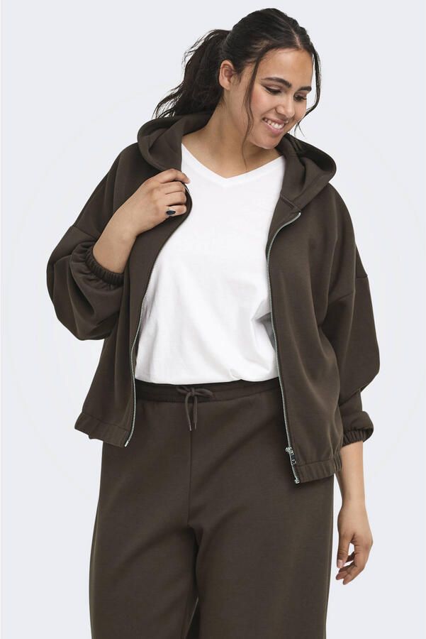 ONLY CARMAKOMA sweatvest Plus Size bruin