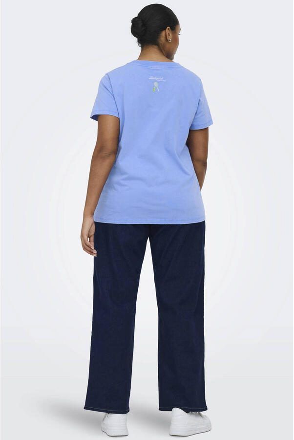 ONLY CARMAKOMA T-shirt blauw - Foto 2