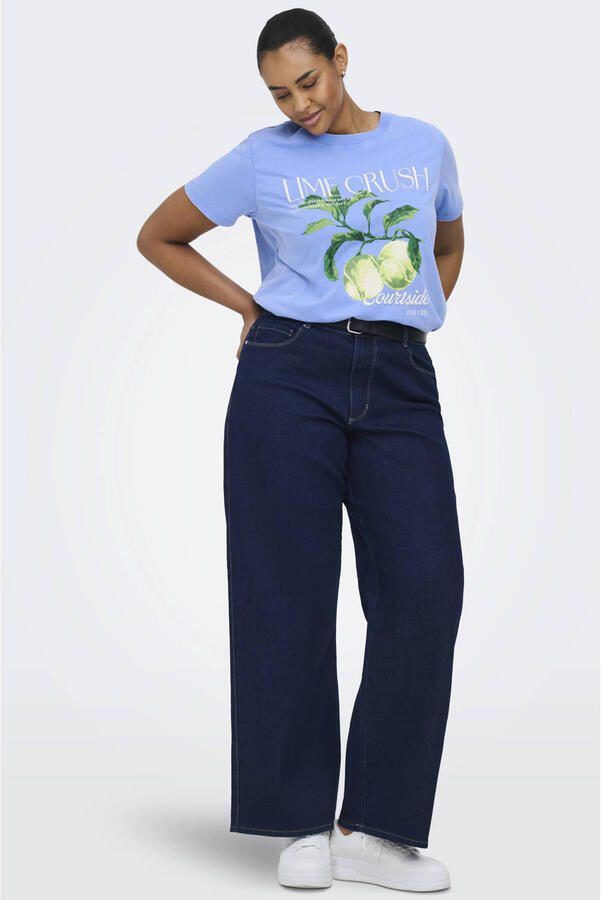 ONLY CARMAKOMA T-shirt blauw - Foto 3
