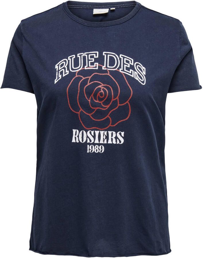 ONLY CARMAKOMA T-shirt donkerblauw