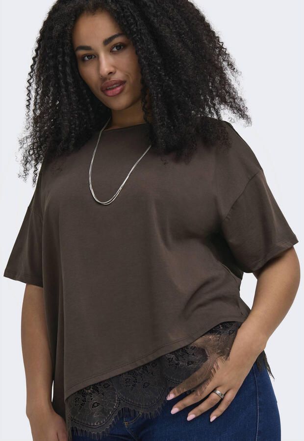 ONLY CARMAKOMA T-shirt donkerbruin - Foto 2