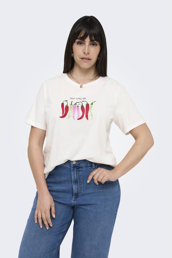 ONLY CARMAKOMA Shirt met korte mouwen CARKITA LIFE SS FOOD JEANS TEE JRS - Foto 2