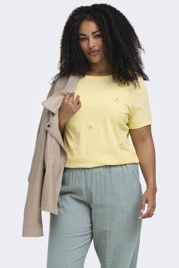 ONLY CARMAKOMA T-shirt geel - Foto 3