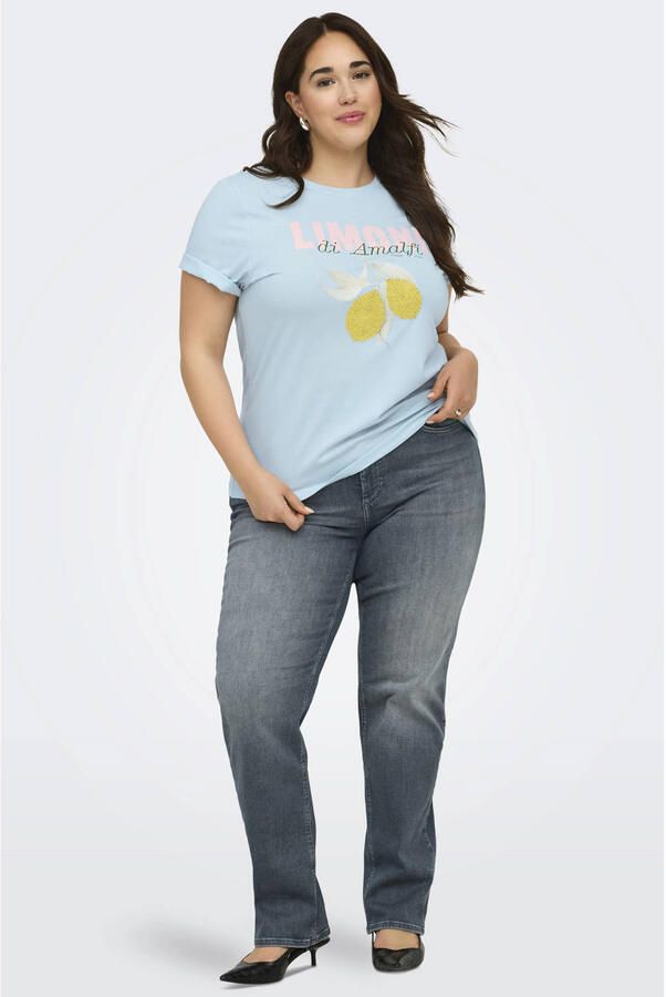 ONLY CARMAKOMA T-shirt lichtblauw - Foto 2