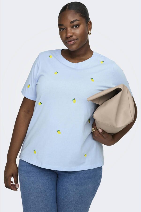 ONLY CARMAKOMA T-shirt lichtblauw
