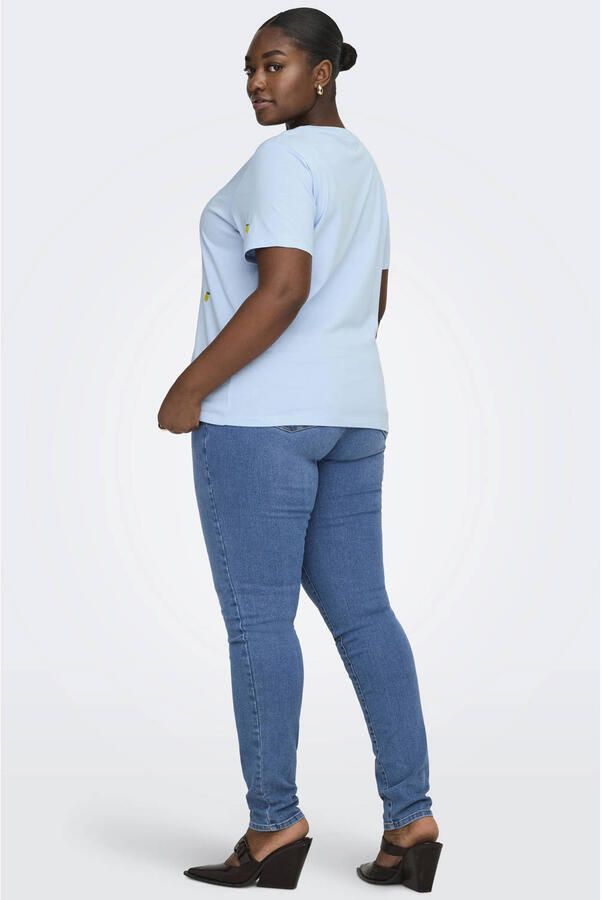 ONLY CARMAKOMA T-shirt lichtblauw - Foto 2