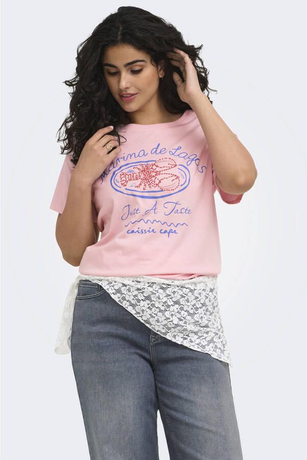 ONLY CARMAKOMA T-shirt lichtroze