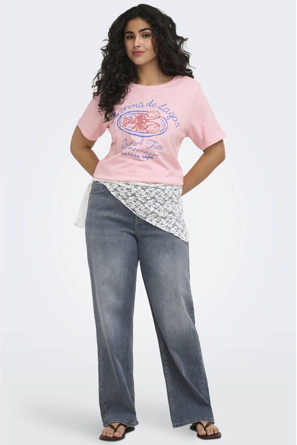 ONLY CARMAKOMA T-shirt lichtroze - Foto 3