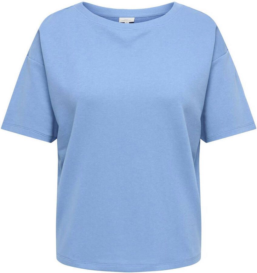 ONLY CARMAKOMA T-shirt met backprint blauw