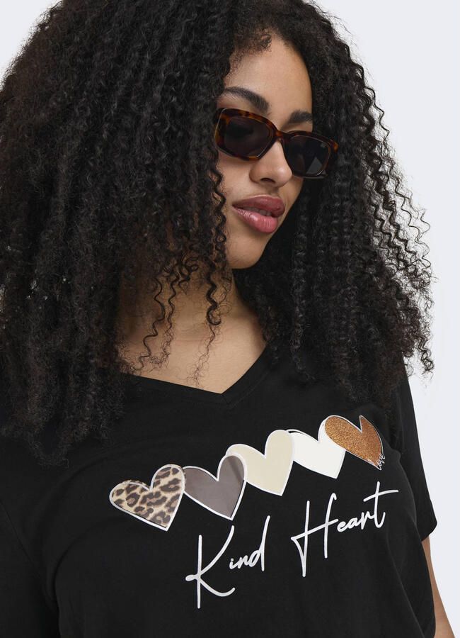 ONLY CARMAKOMA T-shirt met borduursels Plus Size zwart - Foto 3