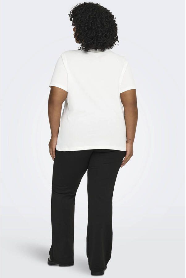ONLY CARMAKOMA T-shirt Plus Size met glitters en print wit - Foto 2