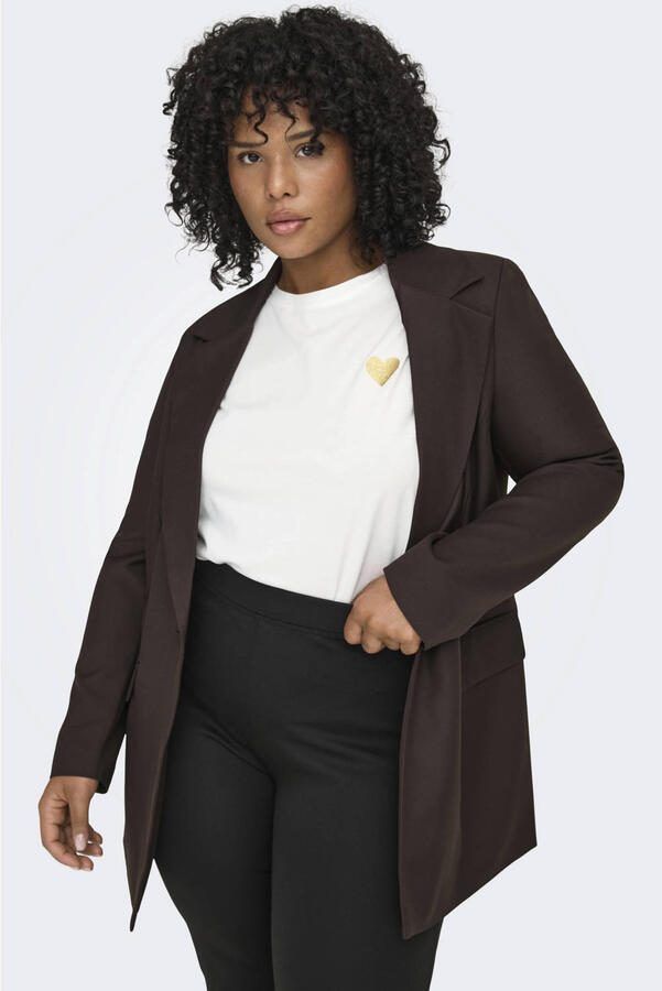 ONLY CARMAKOMA T-shirt Plus Size met glitters en print wit - Foto 3