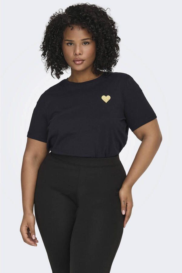 ONLY CARMAKOMA T-shirt Plus Size met print zwart