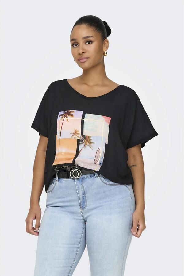 ONLY CARMAKOMA T-shirt zwart