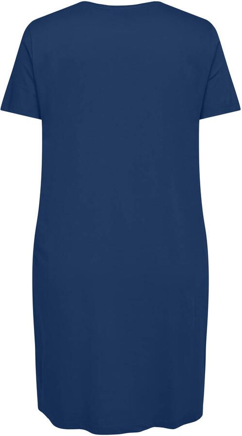ONLY CARMAKOMA T-shirtjurk met borduursels Plus Size blauw