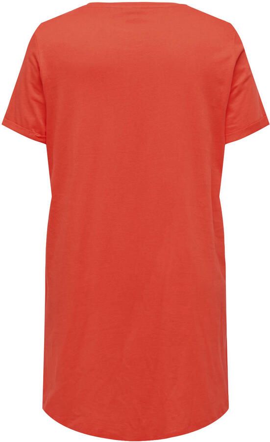 ONLY CARMAKOMA T-shirtjurk oranje