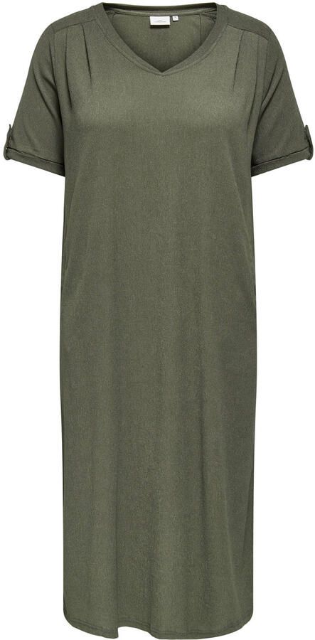 ONLY CARMAKOMA T-shirtjurk zomerjurk donkergroen