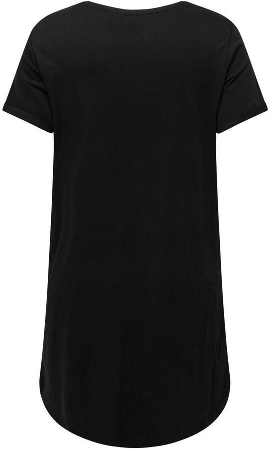 ONLY CARMAKOMA Mini-jurk CARMAY LIFE S S DRESS JRS met overhangende schouders en afgeronde zoom