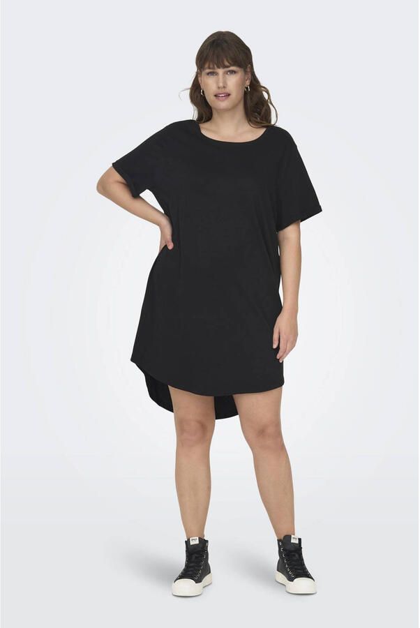 ONLY CARMAKOMA Mini-jurk CARMAY LIFE S S DRESS JRS met overhangende schouders en afgeronde zoom - Foto 2