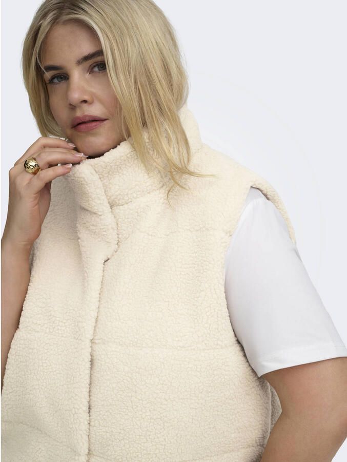ONLY CARMAKOMA teddy bodywarmer Plus Size ecru