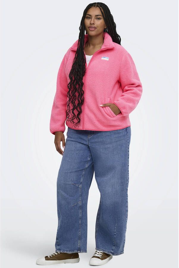 ONLY CARMAKOMA teddy fleecevest Plus Size roze - Foto 2