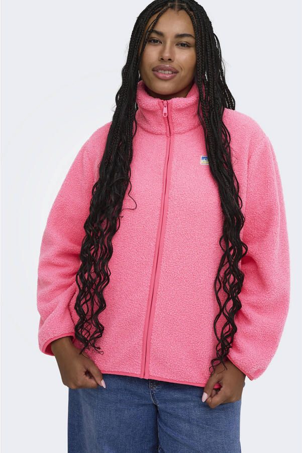 ONLY CARMAKOMA teddy fleecevest Plus Size roze - Foto 3