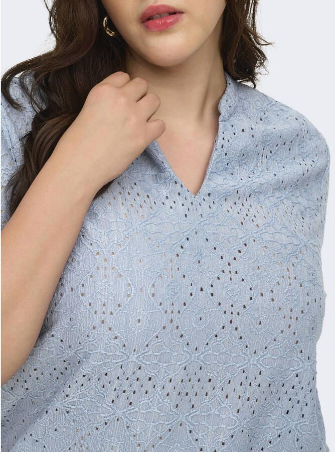 ONLY CARMAKOMA top broderie blauw - Foto 2