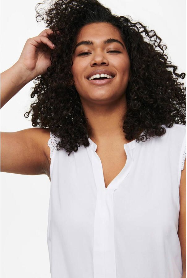 ONLY CARMAKOMA PLUS SIZE blouseshirt van viscose met V-hals model 'MUMI' - Foto 3