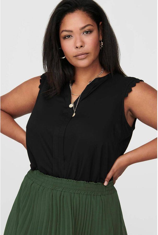 ONLY CARMAKOMA PLUS SIZE blouseshirt van viscose met V-hals model 'MUMI' - Foto 2