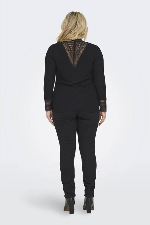 ONLY CARMAKOMA Shirt met lange mouwen CARTILDE RIB LACE L S TOP JRS NOOS