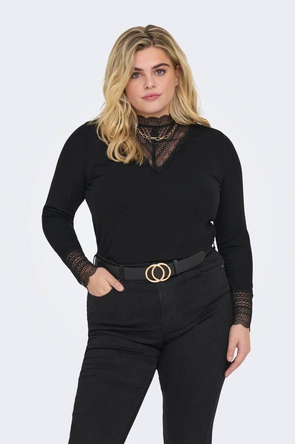 ONLY CARMAKOMA Shirt met lange mouwen CARTILDE RIB LACE L S TOP JRS NOOS - Foto 3