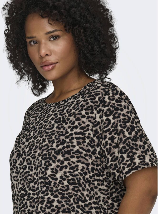 ONLY CARMAKOMA top CARVICA met panterprint grijs bruin zwart - Foto 2
